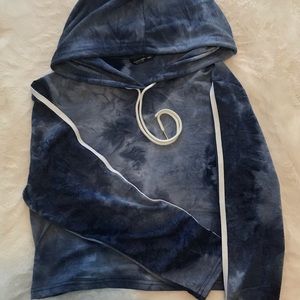 Tie dye cropped T-shirt hoodie
